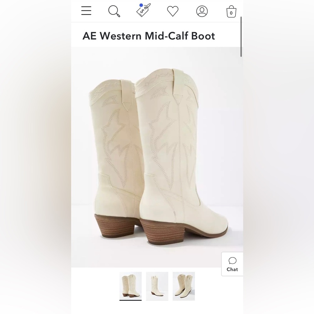Never worn! White cowgirl boots - American Eagle
